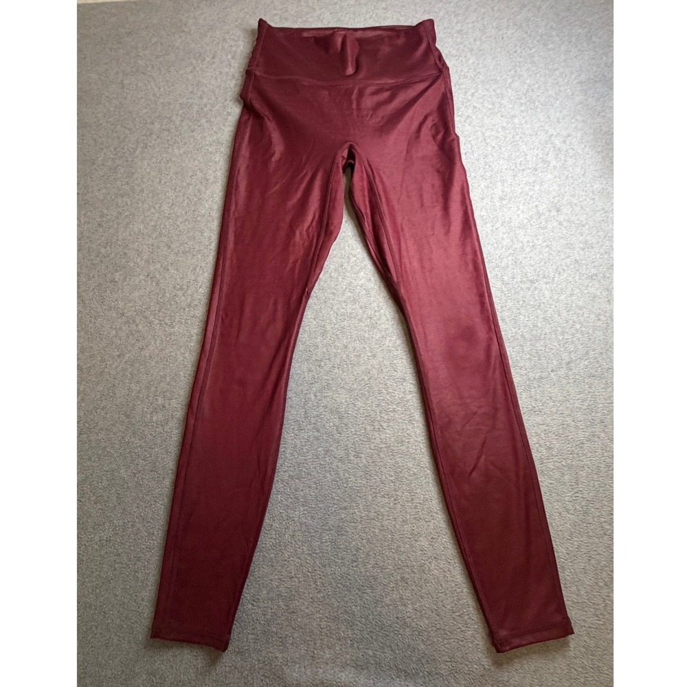 Fabletics 365 High Waisted Shiny Leggings Burgundy Wine Red Size Small - Picture 1 of 4